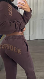 <span class=keywords><strong>Tuta</strong></span> da <span class=keywords><strong>Donna</strong></span> Jogger Due Pezzi Streetwear Corta con Zip, Felpa con Cappuccio e <span class=keywords><strong>Pantaloni</strong></span>, Ricamo Personalizzato - Product Image 6