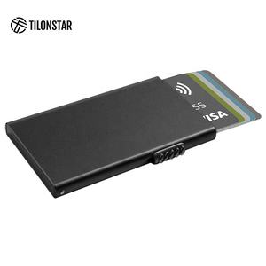 TILONSTAR TVC300 Design personnalisé Logo léger en aluminium antivol Porte-cartes RFID Porte-cartes pop-up d'affaires en aluminium - Product Image 4