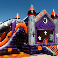 Toboggan aquatique gonflable en PVC de 0,55 mm, facile à installer, 4x7m/4x8m avec souffleur, pour événements communautaires d'églises et usage commercial