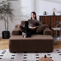 Canapé-lit simple moderne sur mesure en tissu pour salon - Pouf compressé sous vide