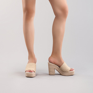 Sandales compensées à plateforme pour femmes, style espadrille à semelle épaisse, chaussures décontractées et confortables pour l'été - Product Image 3