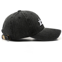Nouvelle arrivée : Casquette de baseball en denim vintage délavé à 6 panneaux avec broderie 3D style streetwear