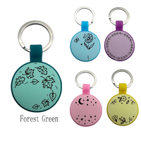 Étiquette d'identification pour animaux de compagnie en silicone ronde, lumineuse, double face, gravée au laser, anti-perte, pour chien ou chat, accessoire pour collier