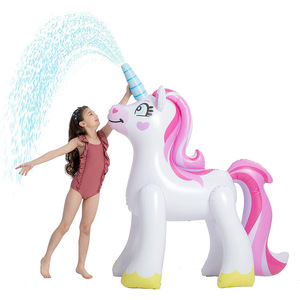Inflatable Water Spraying Unicorn Garden Toy 160cm PVC Spray Horse For Kids Outdoor Play - Product Image 1