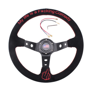 Volante de carreras CRAS TP de gamuza de 345 mm y 3 radios para conducción de alto rendimiento - Product Image 3