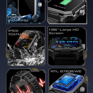 Reloj Inteligente Resistente Rogbid Tank S3, Resistente al Agua IP69, Monitor de Salud, Pantalla IPS de 1.96 Pulgadas 320*386, 680 mAh, Prueba de Oxígeno en Sangre, Reloj Deportivo - Product Image 5