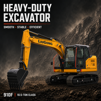 Excavatrice sur chenilles 910F 10T, machine de terrassement pour la construction, à vendre