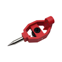 Nouveau Lanson P-03B Rouge Remplacement du revêtement prismatique Argenté Constant +17,5 mm Mini pointe de prisme pour station totale K9 Verre+Plastique 1/4
