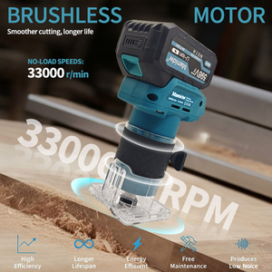 Défonceuse compacte sans fil Mamidw, outil de rabotage à immersion 33 000 tr/min, base fixe 5 vitesses, pour <span class=keywords><strong>batterie</strong></span> 18V - Product Image 3