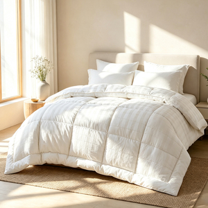 Nouvelle arrivée : <span class=keywords><strong>Couette</strong></span> <span class=keywords><strong>de</strong></span> luxe toutes saisons avec insert 100% coton rayé et garnissage en polyester, pour la maison et l'hôtel - Product Image 1