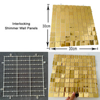 Panneaux de sequins en plastique à emboîtement, panneaux muraux scintillants, décors de fond, panneau scintillant vert mat pour les événements de mariage, les anniversaires
