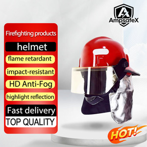 Casque de pompier professionnel AmpsafeX jaune, type V, anti-impact, résistant au feu, casque de sécurité pour la lutte contre les incendies RJH-XFKMY à fentes 4 - Product Image 1