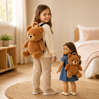 Ensemble de sacs à dos en peluche personnalisés Ours et Panda, 2 tailles pour unisexe et poupées de 18 pouces, sac animal en peluche, OEM ODM, logo personnalisé