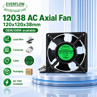 Ventilateur de refroidissement pour armoires réseau Everflow haute vitesse et grand débit d'air (CFM) AC 12038 120x120x38mm 115V 220V 380V, ventilateur AC à branchement direct