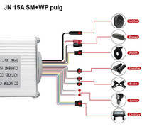 Contrôleur de moteur sans balais pour vélo électrique JN UART2.0 36V-48V 15A DC 250W-350W, étanche, avec prise SM, en alliage d'aluminium, pièces pour vélo électrique