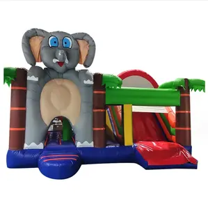 Commercial Kids Cartoon Inflatable Bouncer Jumping Castle Bounce House Lovely Inflatable Bouncer With Slide For Sale