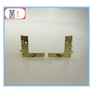 Bisagra en forma de L chapada en oro Guan Yan Wujin de 30x33 mm para caja de joyería y herrajes para muebles - Product Image 4