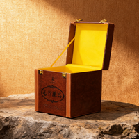 Boîte d'emballage personnalisée Boîte cadeau en cuir à couvercle rabattable avec poignée Boîte d'emballage à pression avec logo