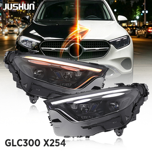 Ensemble de phares LED JUSHUN pour <span class=keywords><strong>Mercedes</strong></span>-Benz 2023-2025 X254 GLC 400 <span class=keywords><strong>350</strong></span> 300 Glc63, design géométrique multibeam, nouveau - Product Image 1