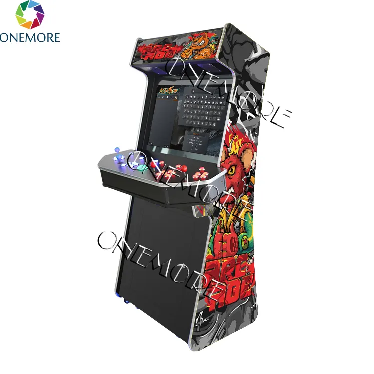 Máquina de juego de arcade vertical delgada, máquina de arcade de pie para 4 jugadores con Trackball