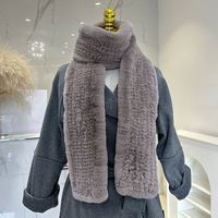 Écharpe de luxe en vraie fourrure de lapin Rex blanche pour femme, châle long et doux en fourrure véritable pour l'hiver, vente en gros