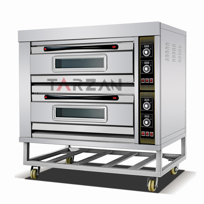 Máquina de fazer pão comercial de 2 camadas, à gás/elétrica, disponível para assados, forno, pães 1/2/3/4/6/9 panelas com bandeja interna