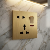 Prise murale multifonction 5 broches personnalisée en usine OEM avec indicateur néon – Vente en gros de prises et interrupteurs muraux