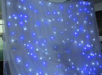 Rideau de fond en étoile à LED avec tissu blanc et lumière blanche ou bleue chaude pour la décoration de fêtes de mariage et de festivals