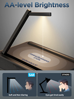 Support pour ordinateur portable Bureau multifonction avec coussin tiroir à lumière LED Surface en cuir confortable Bureau pour ordinateur portable Plateau de lit pour canapé