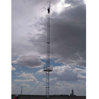 Tour d'antenne triangulaire en treillis métallique galvanisé à trois pieds pour éolienne et télécommunications