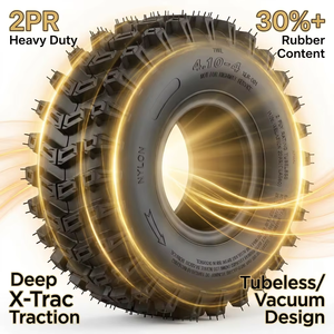 Pneumatici 4.10-4 Tubeless, 2PR, per Trattori da Giardino, Tosaerba, Spazzaneve, Trattori Agricoli, Scavatrici - Product Image 5