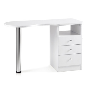 Estación de Trabajo Moderna y Minimalista para Salón de Uñas, Madera Maciza Blanca 3431, Uso en Oficina - Product Image 2