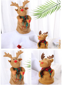Điện Giáng Sinh Cây Elk Đồ Chơi Sang Trọng Mô Phỏng Ca Hát Nhảy Múa Phục Sinh <span class=keywords><strong>Bunny</strong></span> Đồ Chơi Nhồi Bông Trẻ Em Động Vật Tương Tác Búp Bê - Product Image 6
