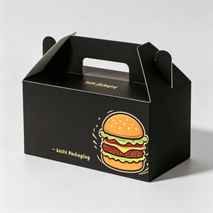 Caja de Embalaje Personalizada para Comida para Llevar, Caja de Papel para Papas Fritas, Hamburguesas y Comida Rápida, Caja para Pollo Frito con Asas - Product Image 3