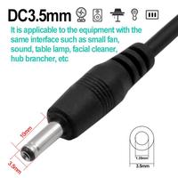 Kabel Daya USB ke DC 3.5mm 3.5*1.35mm, Konektor Jack USB ke 3.5mm, Adaptor Pengisi Daya untuk Hub USB, Kabel Pengisi Daya Kipas USB