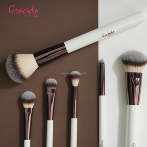Ensemble professionnel de 6 pinceaux de maquillage à manche en bois, poils synthétiques doux, pour le visage et les yeux, fabrication OEM sur mesure - Product Image 4