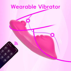 Mainan seks dewasa celana dalam bergetar <span class=keywords><strong>Stimulator</strong></span> klitoris kontrol aplikasi Vibrator ganda stimulasi ganda intim seru untuk wanita - Product Image 2