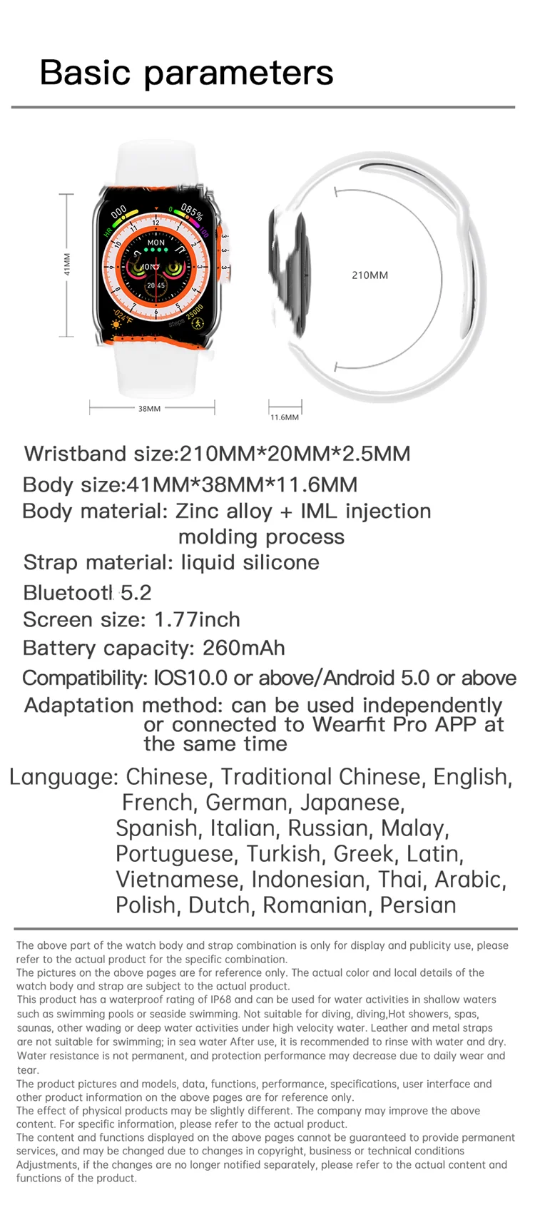 Full Touch 1.77 inch GS8 mini Smart Watch Series 8 Reloj Inteligente IP68 waterproof Smartwatch seri 8 GS8mini with NFC