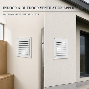 Rejilla de Ventilación Cuadrada de Aluminio para Pared, con Aspas de 180 Grados, Espaciado de 1/2 Pulgada, Diseño Moderno y Minimalista, Resistente a la Lluvia, Fácil Instalación, para Uso en HVAC - Product Image 2