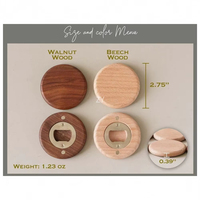 Ouvre-bouteille magnétique portable en bois et acier inoxydable, mini, rond, moderne et de haute qualité, pour fêtes de mariage, écologique, pour invités