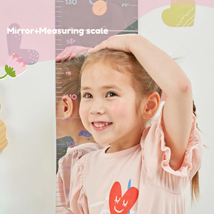 Regla de espejo de palo de cáscara adorable personalizada con diseños divertidos de delfines marinos calcomanía de altura de dibujos animados para niños - Product Image 2