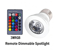 Lampe de sol résidentielle, ampoule LED créative, objets culturels de collection, projecteur télécommandé, plafonnier E27 RGB