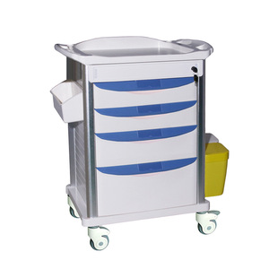 Chariot de transport en ABS épaissi avec roulettes silencieuses pour médicaments ; chariot à main en plastique durable. - Product Image 3