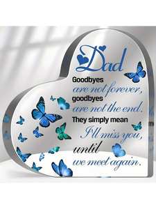 <span class=keywords><strong>Plaque</strong></span> commémorative en forme <span class=keywords><strong>de</strong></span> coeur en acrylique, signe <span class=keywords><strong>de</strong></span> condoléance avec motif, cadeau <span class=keywords><strong>de</strong></span> souvenir <span class=keywords><strong>de</strong></span> deuil pour Thanksgiving et Noël, B - Product Image 6