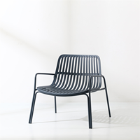 Chaise de salle à manger d'extérieur moderne et réglable en tissu imperméable et structure métallique, style nordique, pour usage hôtelier (vente en gros)