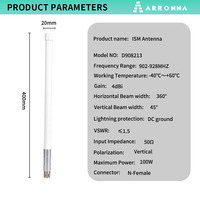 Antenne omnidirectionnelle en fibre de verre à polarisation verticale à gain élevé 4dbi, étanche, type N femelle, 2G 3G LoRa 902-928MHz pour extérieur