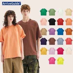 Hoogwaardig 300gsm zwaargewicht gebreid functioneel luchtlaag textiel dik oversized T-shirt heren unisex boxy T-shirt - Product Image 1