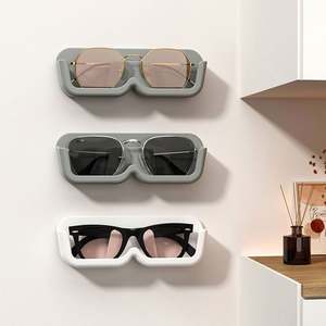 Self-adhesive Wall Mounted White Plastic <b>Glasses</b> Storage <b>Holder</b> with Customized Size and Customer's Logo for Home Storage - Product Image 3