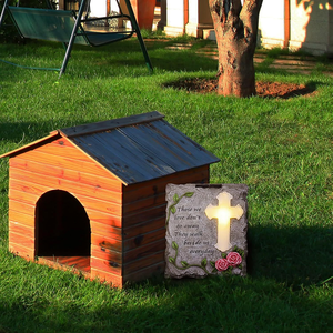 Estilo religioso <span class=keywords><strong>Biblia</strong></span> Cruz Solar jardín luces resina mascota Memorial tumba piedra decoraciones para césped Patio o cementerio - Product Image 3