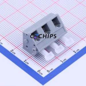 KF243-7.5-3P Spring Terminal Block Through hole Component (THT),P=7.5mm Connector 1x3P 7.5mm Gray 3P - Product Image 1